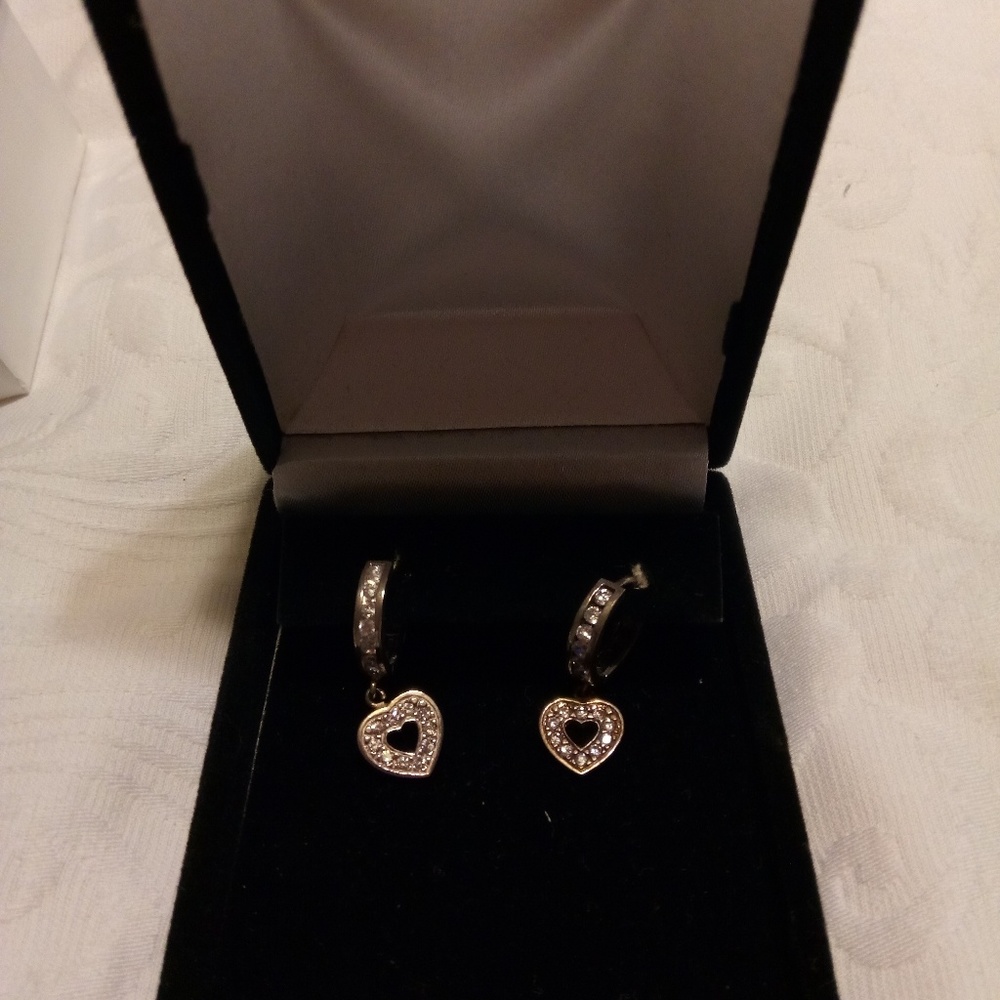 Silver heart earrings